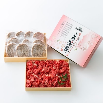 有田牧場直送  薬剤不使用 この華牛切落スライス&ハンバーグ2kg TF461