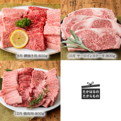 『定期便』宮崎牛たかはる定期便ハーフβ(6回 偶数月発送)　TF310