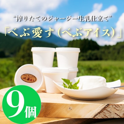 石山牧場のジャージー生乳仕立てのアイスクリーム「べぶ愛す」9個　TF329