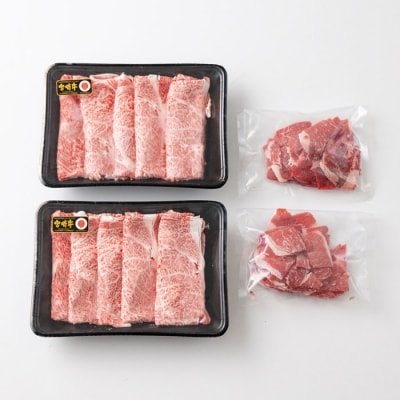 ミヤチク 宮崎牛肩ローススライス600g&黒毛和牛小間切れ200g　TF543