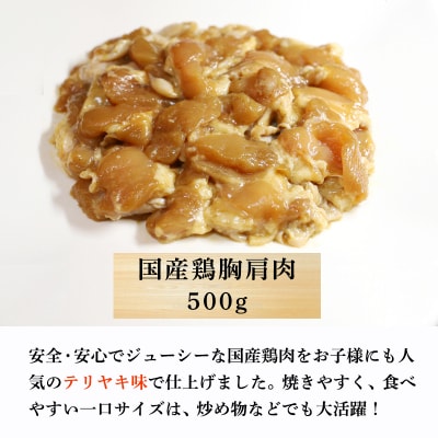 大満足焼肉Tセット 1.3kg[宮崎牛 味付鶏肩肉] km578