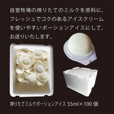 搾りたてミルク ポーションアイス 100個　特産品番号591