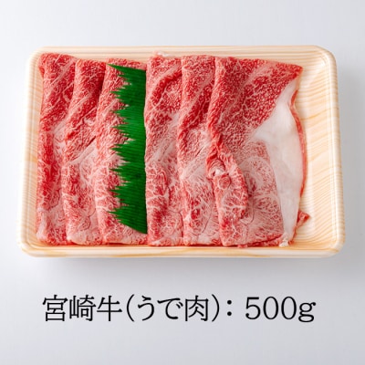 宮崎牛すき焼き・しゃぶしゃぶスライス(うで肉)500g　km-570