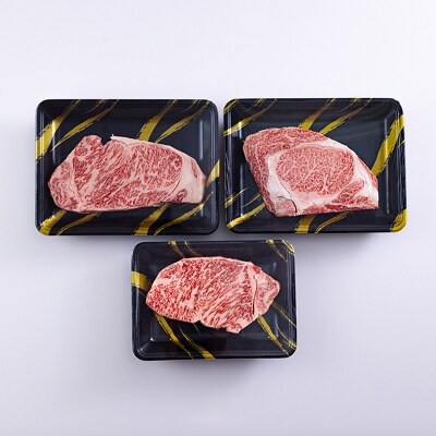 宮崎牛定期便 ステーキ3種類食べ比べ[3ヶ月] 合計600g　mi-687