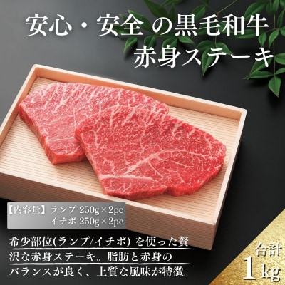 厳選 江田和牛赤身ステーキセット1kg(イチボ&ランプ) TF696