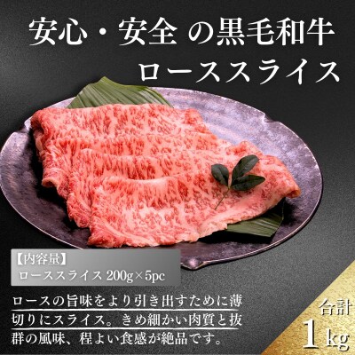 厳選 江田和牛ローススライス 1.0kg(200g×5p)　TF713