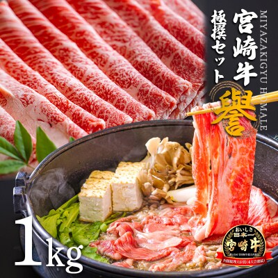 《内閣総理大臣賞受賞》宮崎牛の極撰セット「譽」1kg 日本一の黒毛和牛すき焼きセット TF658