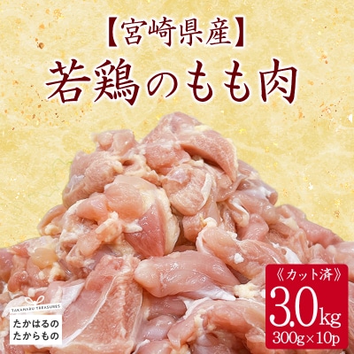 宮崎県産若鶏もも切り身3.0kg(300g×10)　TF835