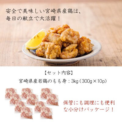 宮崎県産若鶏もも切り身3.0kg(300g×10)　TF835