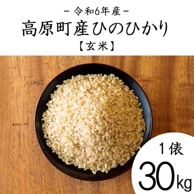 【令和6年産】宮崎県高原町産ひのひかり玄米30kg TF845