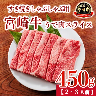 宮崎牛うでスライス450g(すき焼き・しゃぶしゃぶ用)TF902