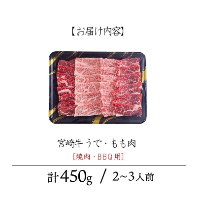 宮崎牛うで&もも肉セット450g(焼肉・BBQ用)TF903