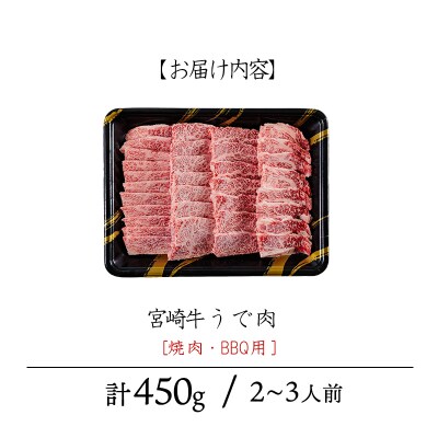 宮崎牛うで肉450g(焼肉・BBQ用)TF904