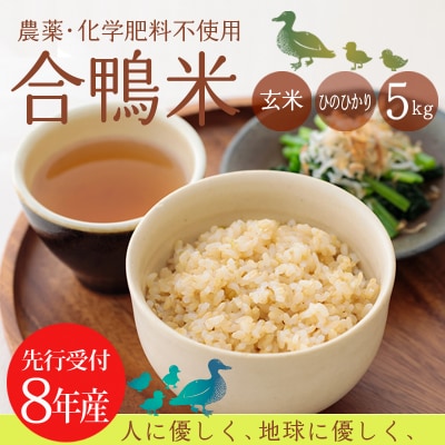 【令和8年産米】高原町産 無農薬合鴨米(玄米)5kg　TF424