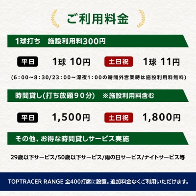 【日本最大級 400打席 ゴルフ練習場】ゴルフ倶楽部大樹 大府店 施設利用券 【5,500円分】