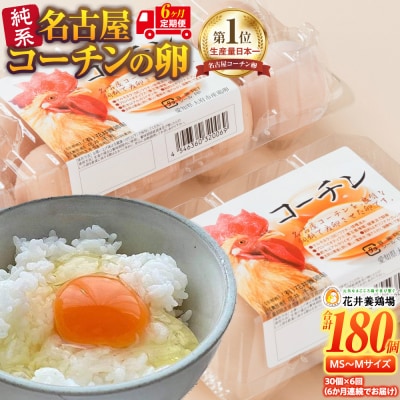 【6か月定期便】日本三大地鶏!! 「純系　名古屋コーチンの卵」(30個) 