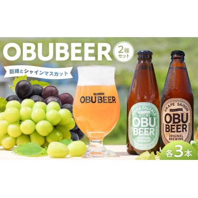 クラフトビールOBUBEER　2種セット【巨峰ビール×3本・シャインマスカットビール×3本】