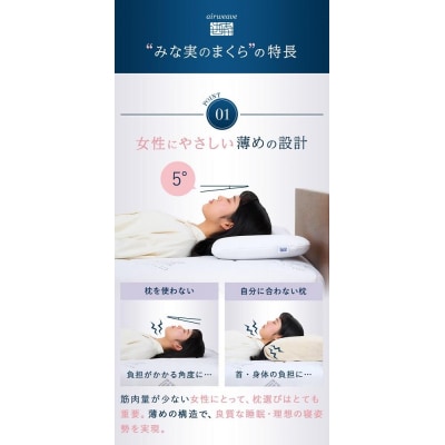 【大府市産新米5合付き】エアウィーヴ ピロー スリム　みな実のまくら