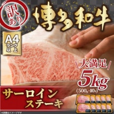 訳アリ!【A4～A5】博多和牛サーロインステーキ 5kg(250g2枚入り&times;10パック)(川崎町)