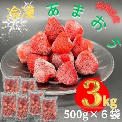 【福岡スイーツ自然の贈り物】化粧箱入り!福岡県産冷凍あまおう(計3kg[500g×6袋])(川崎町)