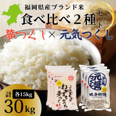 新米!!令和7年産 福岡県産米 (夢つくし・元気つくし) 合計30kg 各5kg×3袋(川崎町)