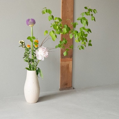 【9月下旬より出荷】[HIBI] 投げ入れ花器　白　hb_04w