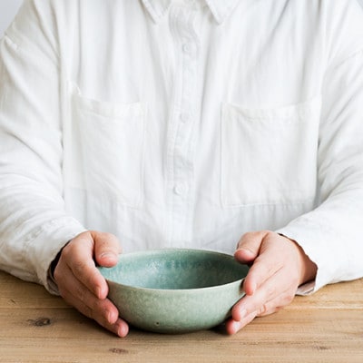 信楽焼・明山の　ボウルM　淡青磁　2個セット　s18-wa10