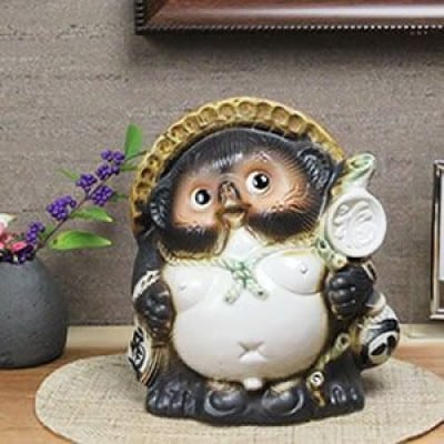 信楽焼 6号福々オス狸 置物