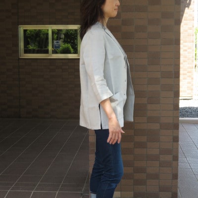 ふるさと納税 滋賀県 【和心衣・ワゴロモ】和晒麻布(わざらしあざぶ)麻100%のレディスジャケット グレーMサイズ 和心衣・ワゴロモ】和晒麻布(わざらしあざぶ)麻100%のレディス