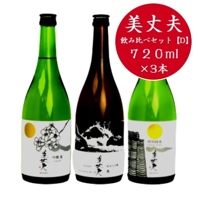 【四国一小さなまちの地酒】 美丈夫 720ml×3本 飲み比べセット ～D～
