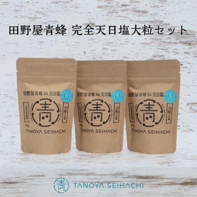 【四国一小さなまち】塩職人 田野屋青蜂　完全天日塩大粒セット　100g×3個