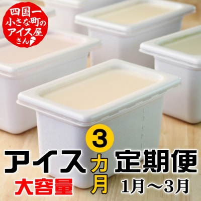【四国一小さなまち】≪2025年1月発送開始≫★松崎冷菓★大容量アイス3ヵ月定期便(1月～3月)