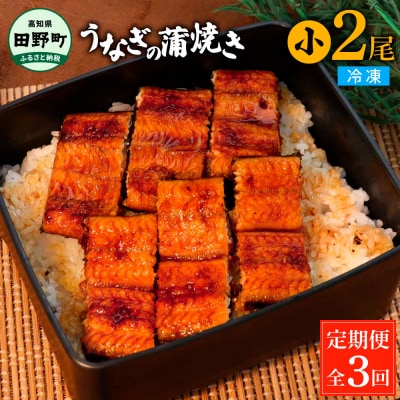 田野町産うなぎの蒲焼き(小) 2尾&times;3回 定期便 3ヶ月 定期コース 1尾あたり90～120g