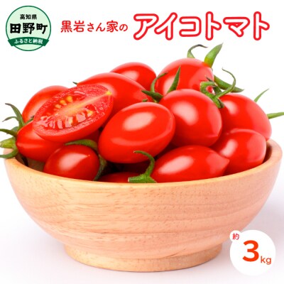 【四国一小さなまち】黒岩さん家のアイコトマト　約3kg