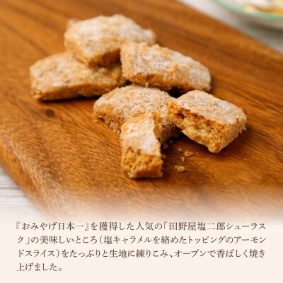 ★田野屋塩二郎完全天日塩★シューラスクギフト缶(20枚入)1缶+アーモンドサブレ(15個入)1箱