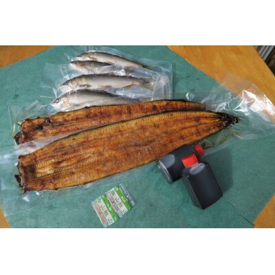 【土用丑の日:2024】≪7月24日までにお届け≫田野町産うなぎの蒲焼き2尾+天然鮎4匹★冷凍★