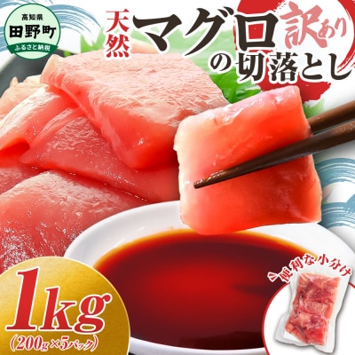 【四国一小さなまち】天然マグロ切り落とし　1kg(冷凍)
