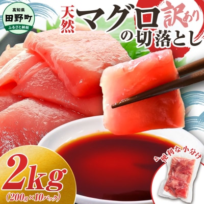【四国一小さなまち】天然マグロ切り落とし　2kg(冷凍)