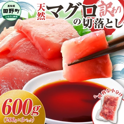 【四国一小さなまち】天然マグロ切り落とし 600g(冷凍)