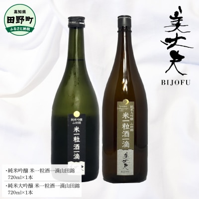 【四国一小さなまち】★美丈夫「米一粒酒一滴山田錦」★純米吟醸+純米大吟醸 各720ml×各1本セット
