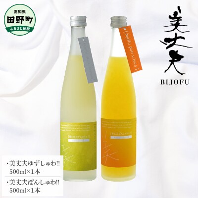 【四国一小さなまち】★美丈夫リキュール★ゆずしゅわっ!!+ぽんしゅわっ!! 各500ml×各1本
