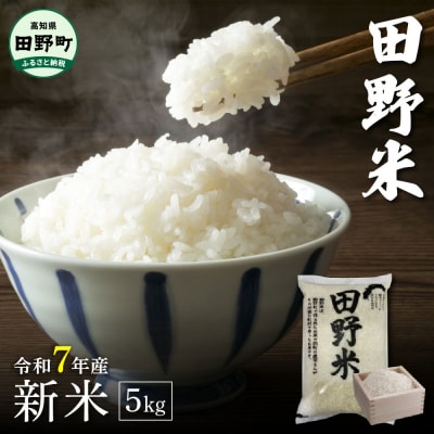 ★令和7年産 新米★四国一小さなまちの田野米 5kg(5kg×1袋)～精米・白米～