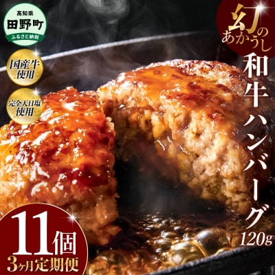 幻のあかうし和牛ハンバーグ 11個入り 3ヶ月定期便 