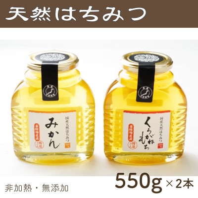 竹内養蜂の蜂蜜2種(みかん・くろがねもち) 各550g