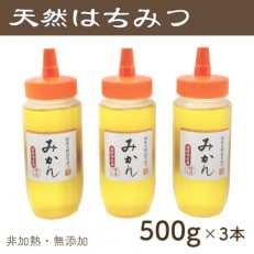 竹内養蜂の蜂蜜1種(みかん3本) 各500g