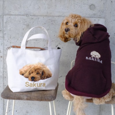 フォト刺繍【お散歩バッグ】