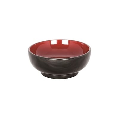 川連漆器　麺鉢　黒内朱[C9-5901]