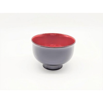 川連漆器　ゆり型汁椀　溜内朱[B5804]