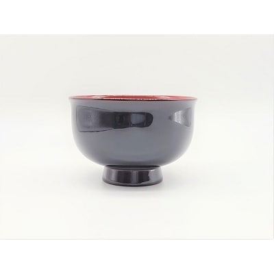 川連漆器　ゆり型汁椀　溜内朱[B5804]