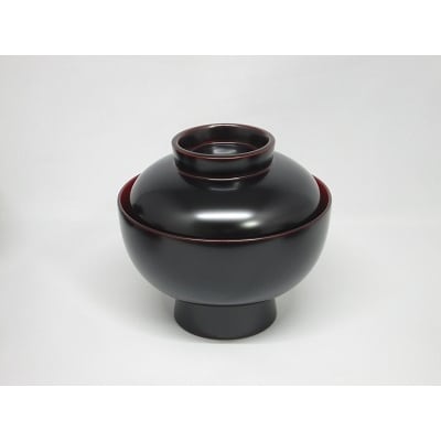 川連漆器　雑煮椀　溜内朱[C5802]